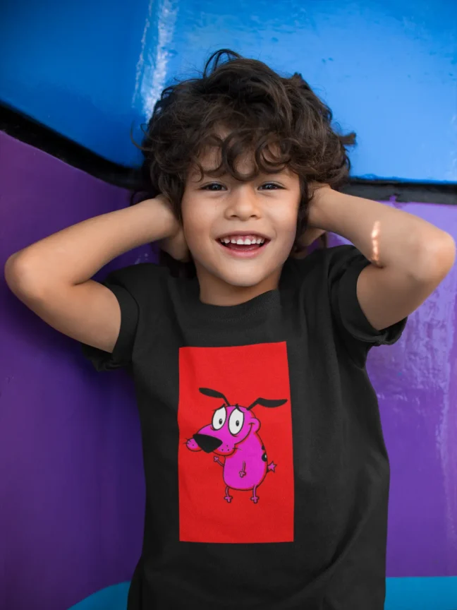 Courage the cowardly dog printed kids t-shirt