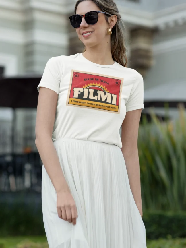 Filmi Printed T-shirt -White Colour Premium Unisex T-shirt
