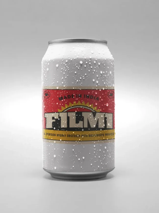 Quirky Filmi Printed Metal Beer Can