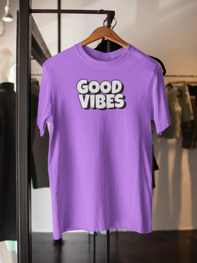 Good Vibes Printed T-shirt Lavender colour