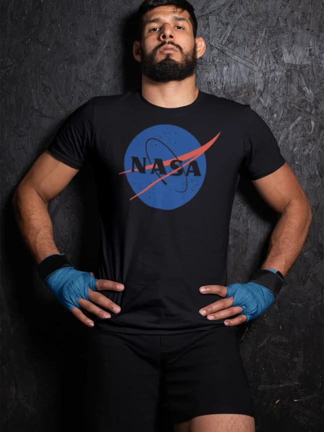 Nasa Printed Black colour Printed T-shirt