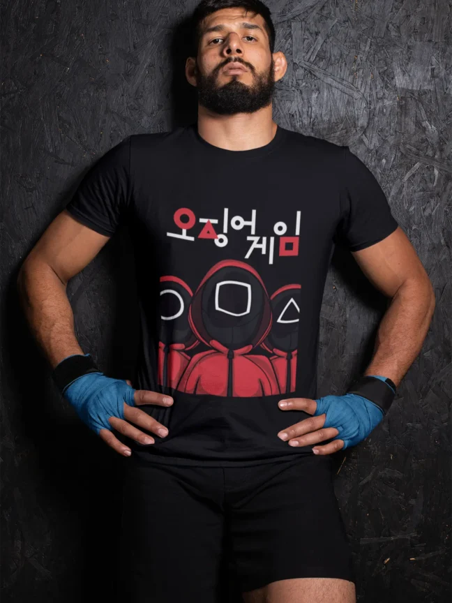 Squid Game Printed Black Colour T-shirt