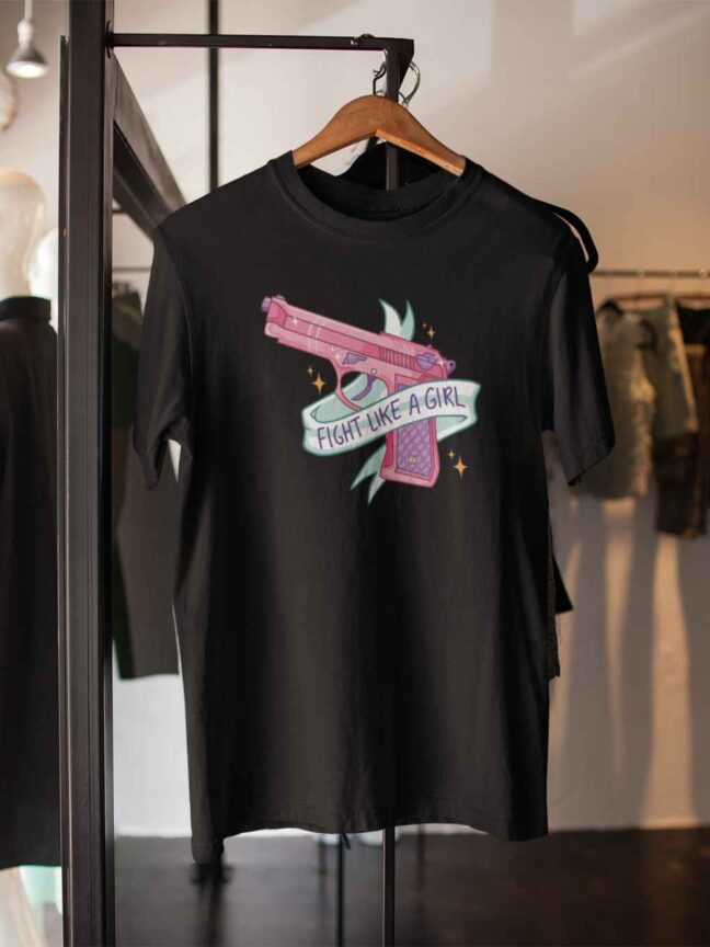 GUN FIGHT LIKE A GIRL-T SHIRT