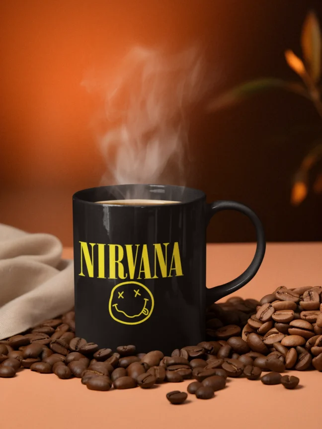 Nirvana Printed Black Mug