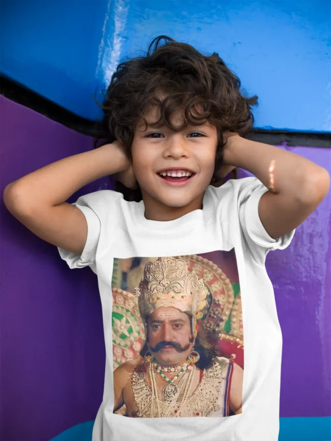 Ravan Printed Kids Tshirt White